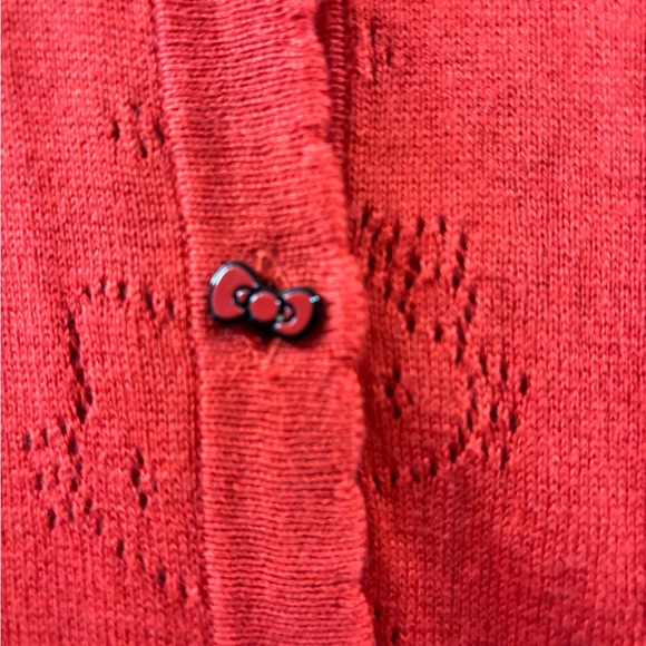Hello Kitty Sanrio Knit Cardigan Red Button Front Sweater - Picture 5 of 6